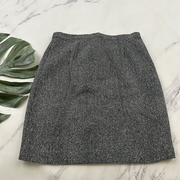 JRT Womens Vintage 90s Tweed Mini Skirt Size 12 New Black White Academia - Picture 1 of 9